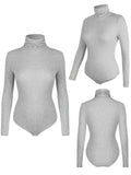 Body à col montant et manches longues pour femmes
