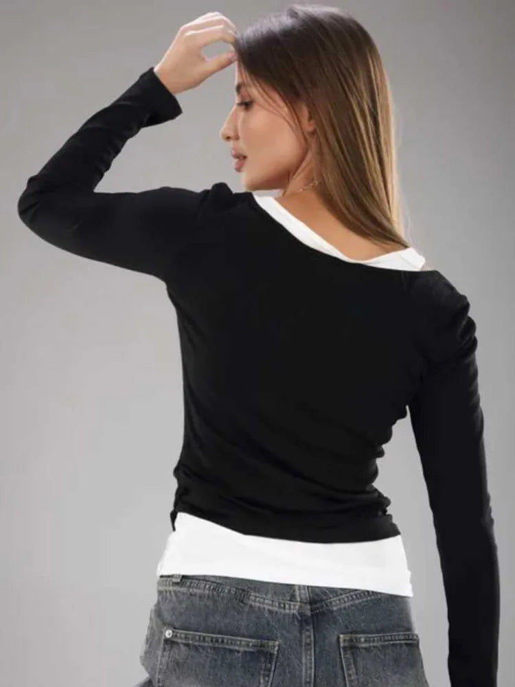 T-Shirt Femme – Manches Longues et Coupe Décontractée