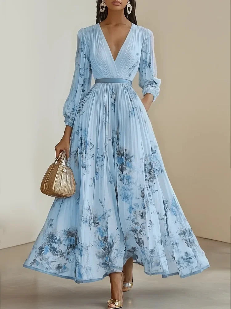 Robe longue style Boho, manches longues pour femmes