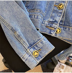 Veste en jean à col de poupée pour femmes