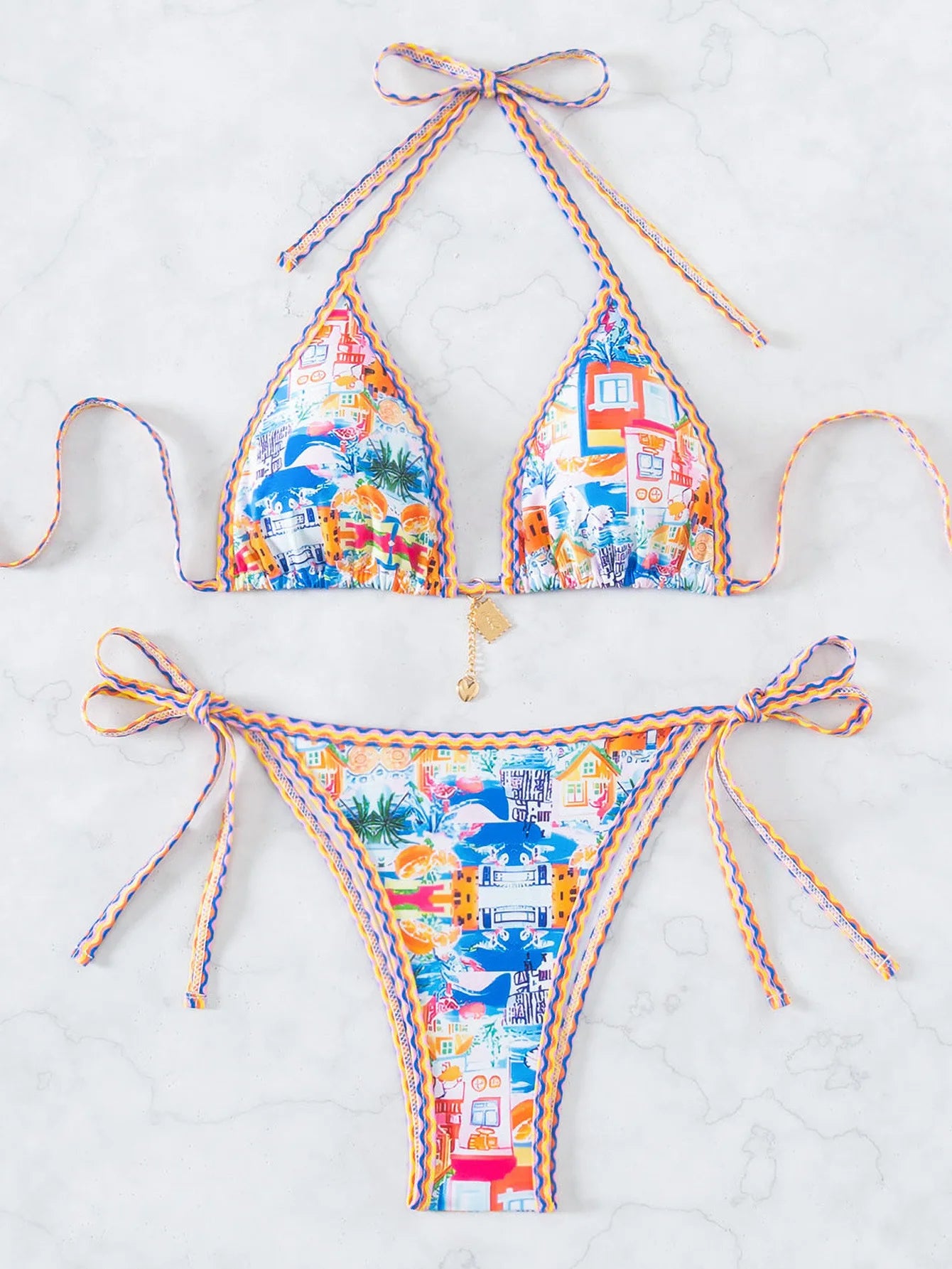 Ensemble maillot de bain 2 pièces soutien-gorge Push Up et string  pour femmes