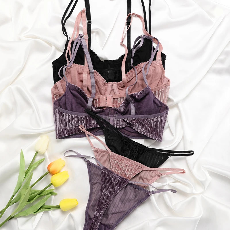 Ensemble soutien-gorge push-up et String pour femmes