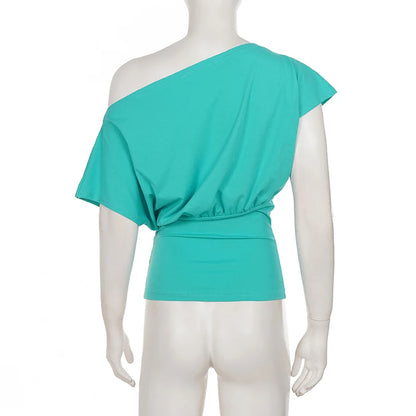 T-Shirt Femme – Manches Courtes et Épaules Dénudées