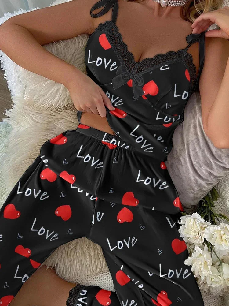 Pyjama Léopard Femme – Haut Col V et Pantalon Long