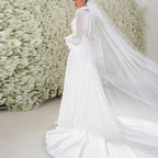 Robe de mariée blanche en mousseline de soie pour femmes