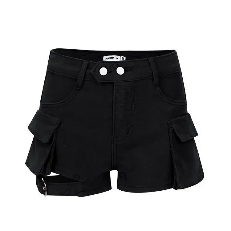 Short en jean taille haute pour femmes