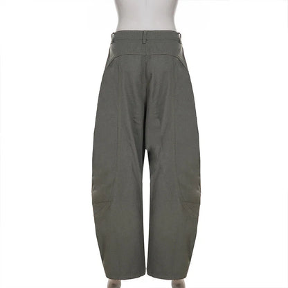 Jean cargo femme baggy taille basse