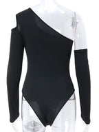 Body transparent dos nu hauts moulante pour femmes