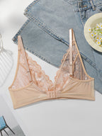 Soutien-gorge sexy en dentelle à fleurs pour femmes