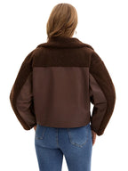 Manteau épissé en laine d'agneau pour femmes