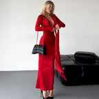 Robe bandage plissée élégante pour femmes