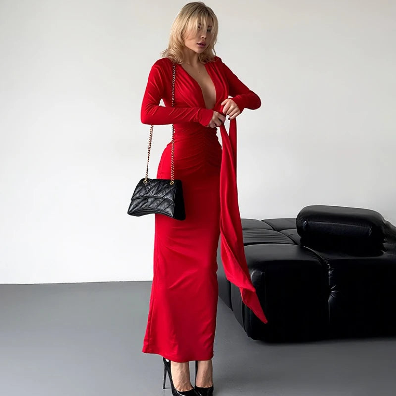 Robe bandage plissée élégante pour femmes