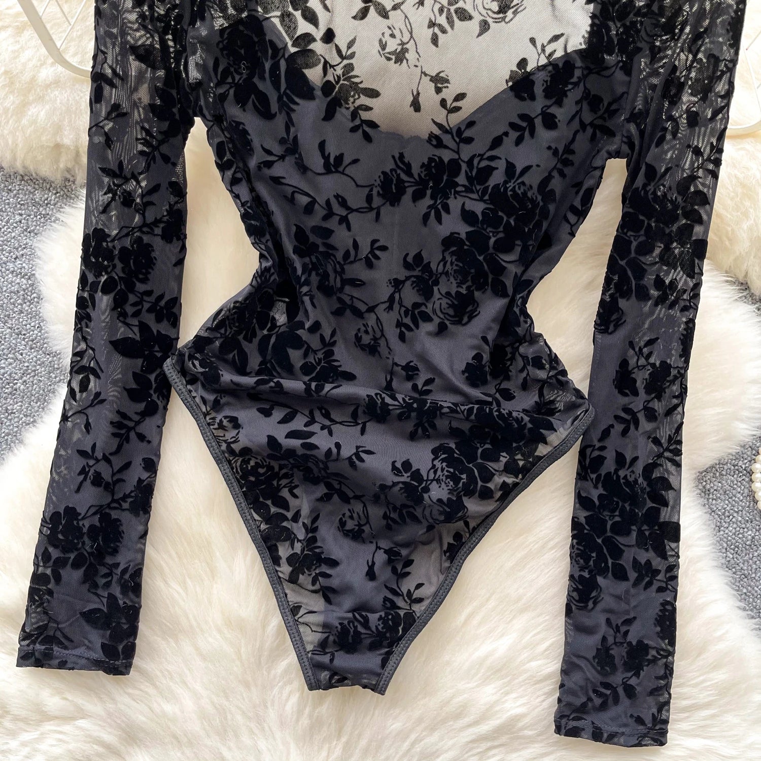 Body à fleurs floquées pour femmes