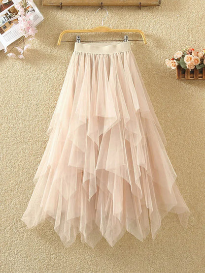 Jupe Femme en Tulle Plissé – Coupe Aérienne
