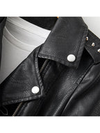 Veste courte en faux cuir Pu pour femmes