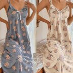 Robe de nuit rétro à volants pour femmes