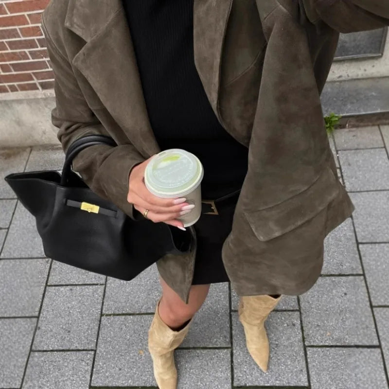 Blazer d'automne vintage pour femmes