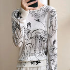 Pull-over en tricot imitation laine raffinée pour femmes