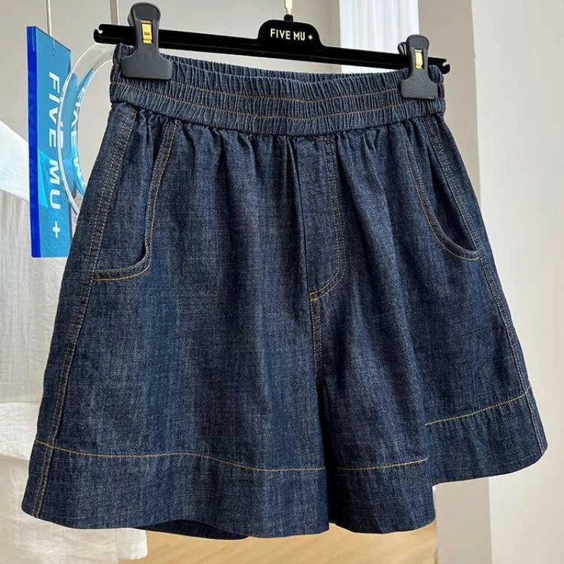 Short en jean cowboy bleu pour femmes