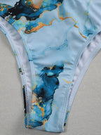 Maillot de bain une pièce imprimé marbre, sexy, découpé pour femmes
