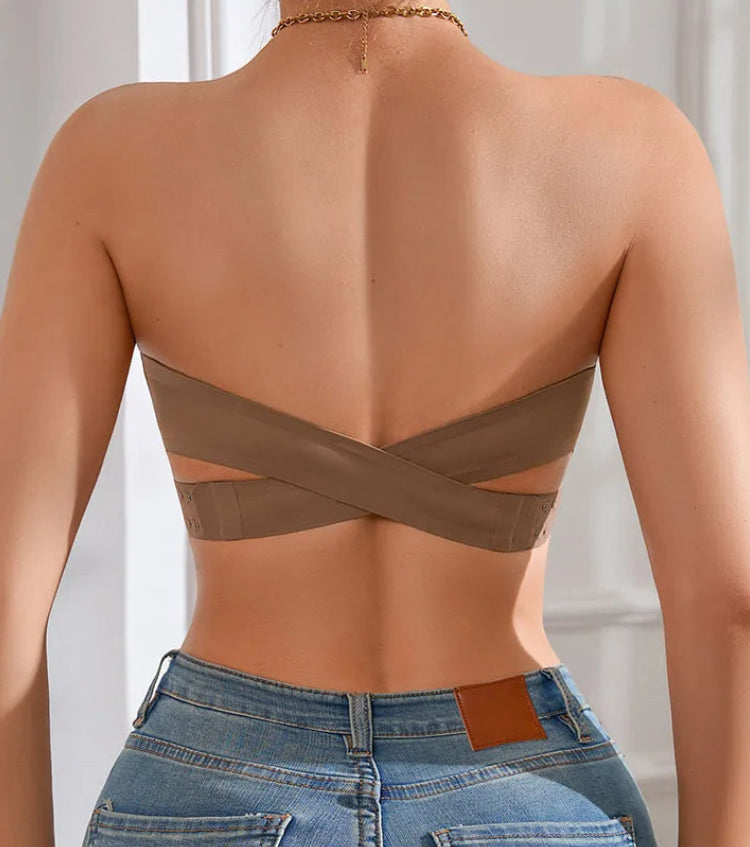 Soutien-gorge sans bretelles rembourré pour femmes