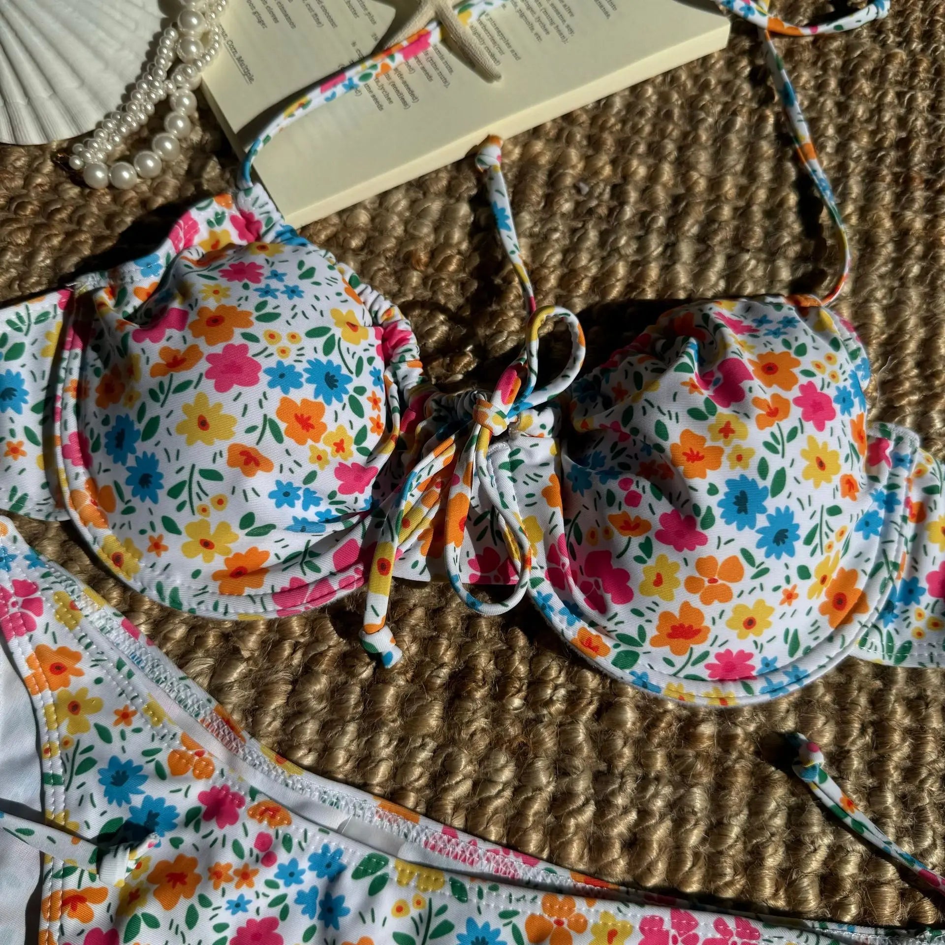 Maillot de bain deux pièces sexy à armatures et imprimé floral pour femmes