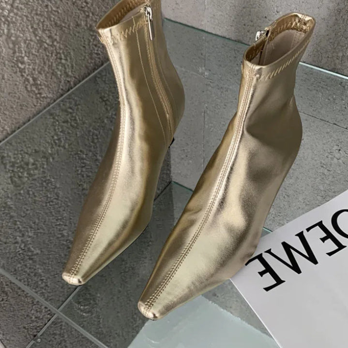 Bottines confortable en cuir souple pour femmes