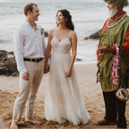 Robe de mariée trapèze en dentelle et Tulle pour femmes
