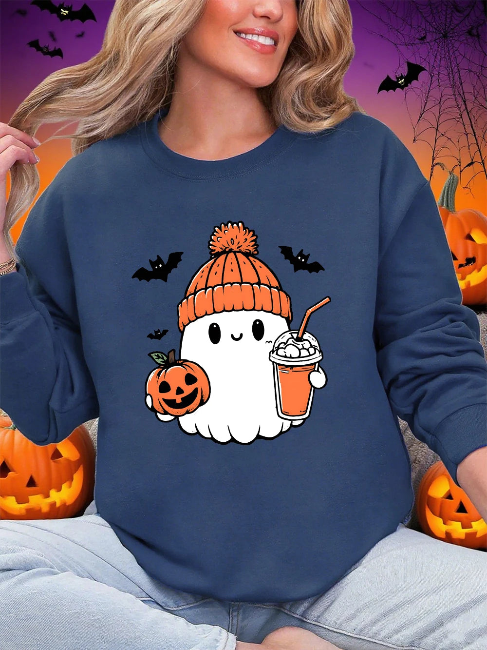 Sweat-shirt à capuche chaud et col ras du cou pour femmes