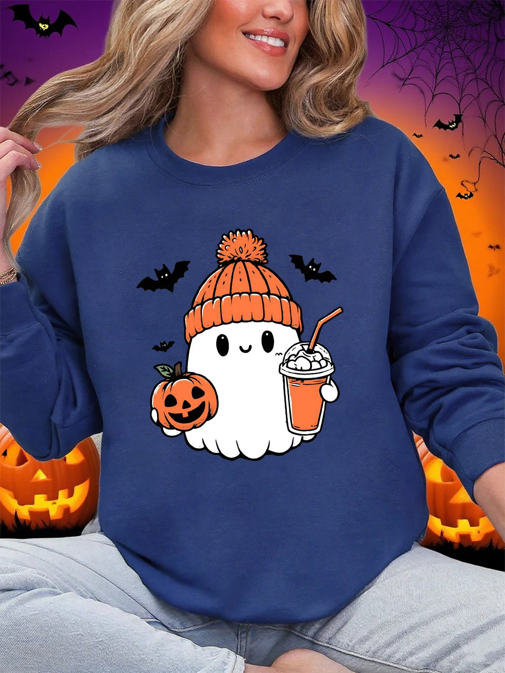 Sweat-shirt à capuche chaud et col ras du cou pour femmes