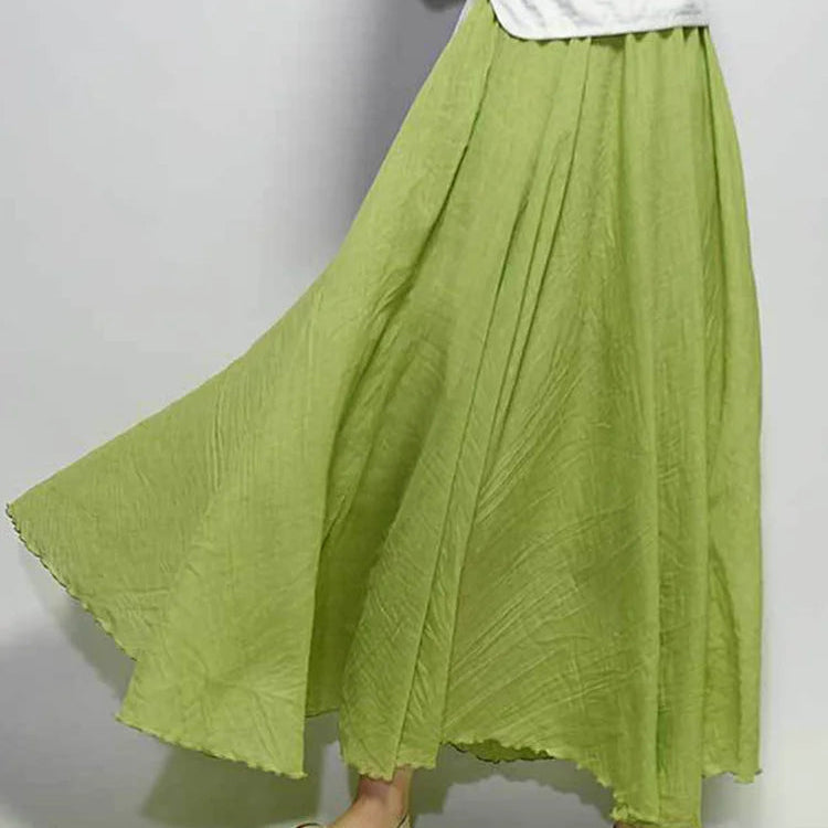 Jupe maxi en lin taille haute pour femmes