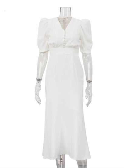 Robe Midi Femme – Coupe Trapèze et Manches Courtes