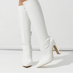 Bottes hautes en cuir noir pour femmes