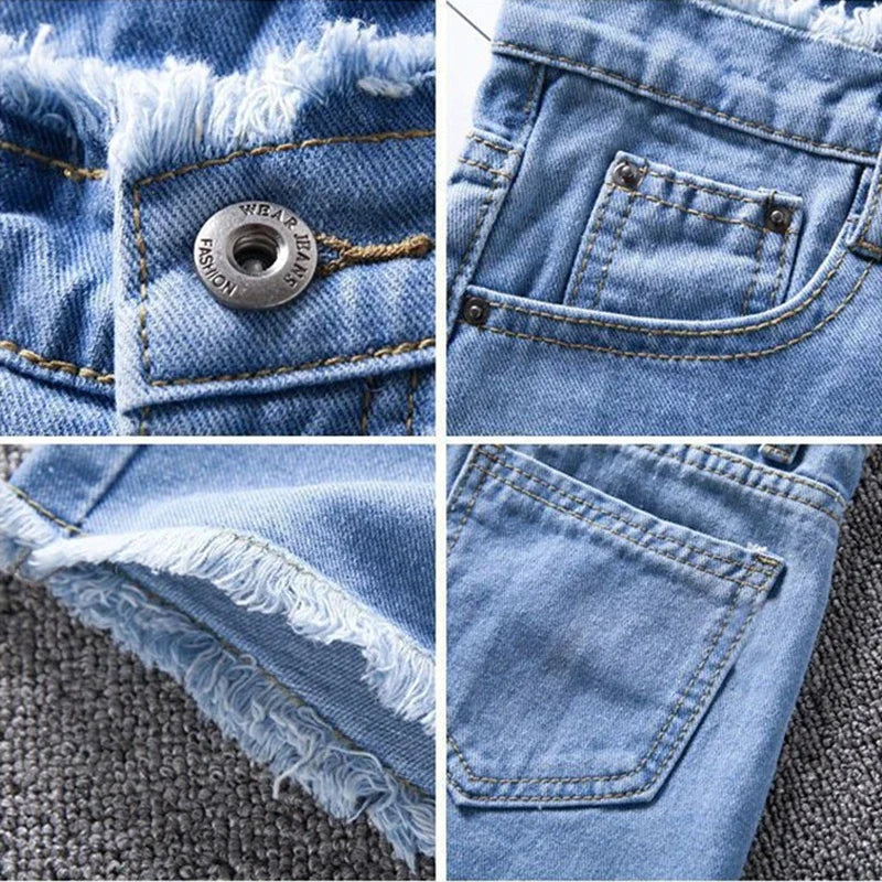 Short en jean à bords rugueux pour femmes