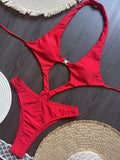 Maillots de bain une pièce une épaule découpé pour femmes