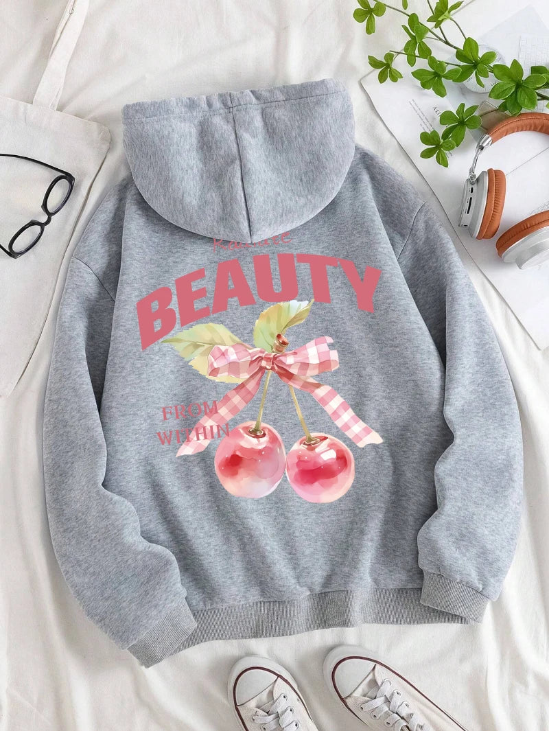 Sweat à capuche Pink Cherries pour femmes