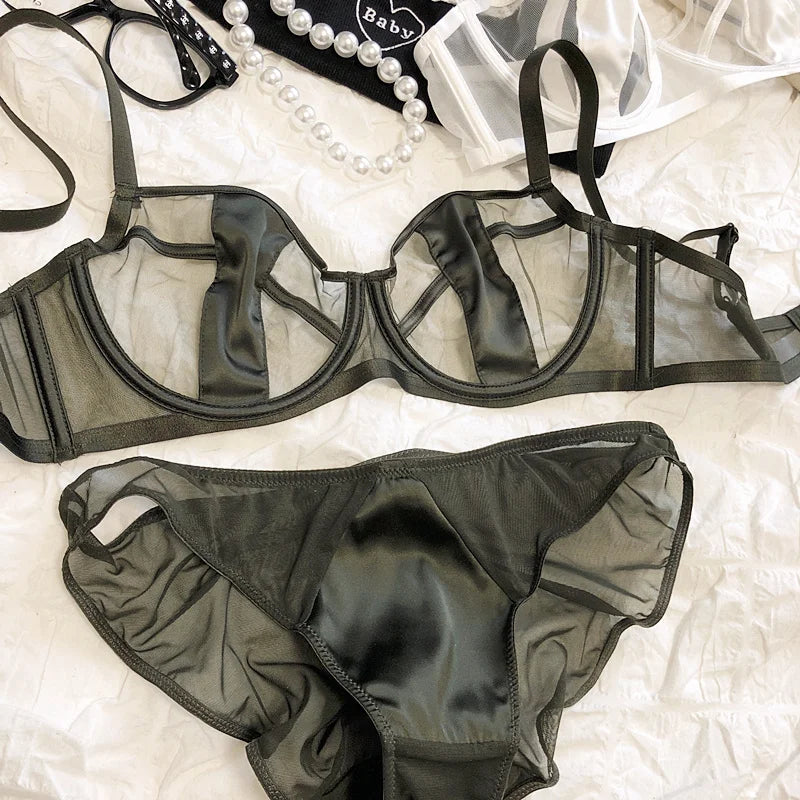 Ensemble soutien-gorge push-up à bretelles réglables et culotte pour femmes