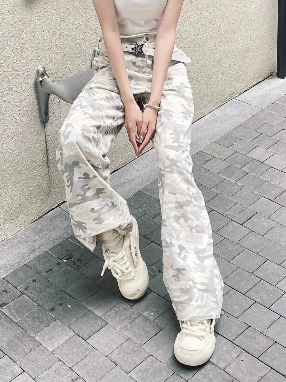 Pantalon vintage rétro à jambes larges pour femmes