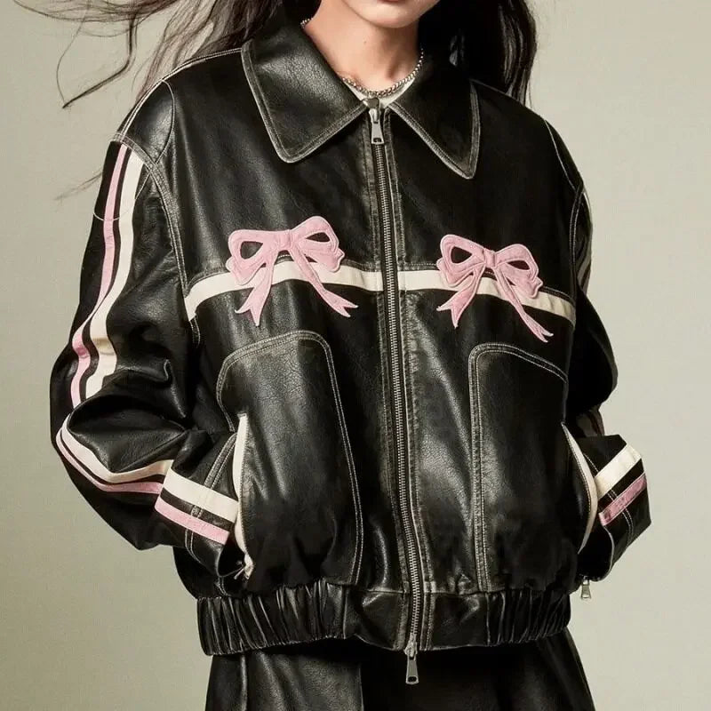 Veste en similicuir pour femmes