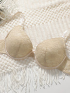 Ensemble 2 pièces de soutien-gorge sexy en dentelle brodée pour femmes