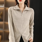 Pull en laine à double fermeture éclair pour femmes
