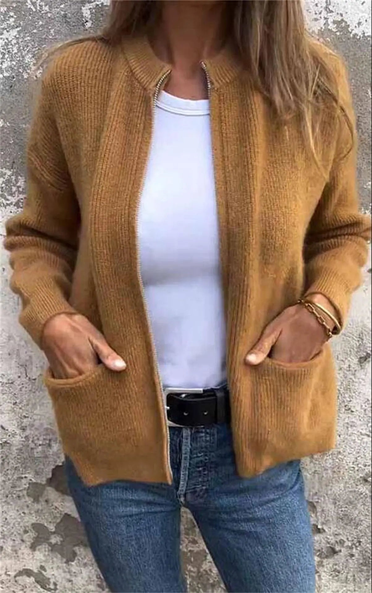 Veste à col pour femmes