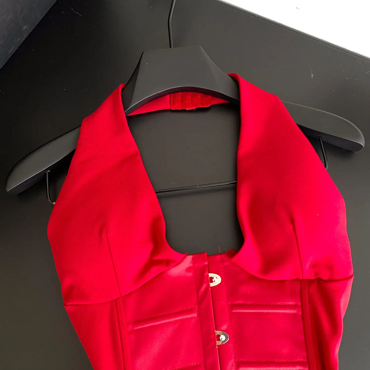 Débardeur corset halter en satin épissé pour femmes