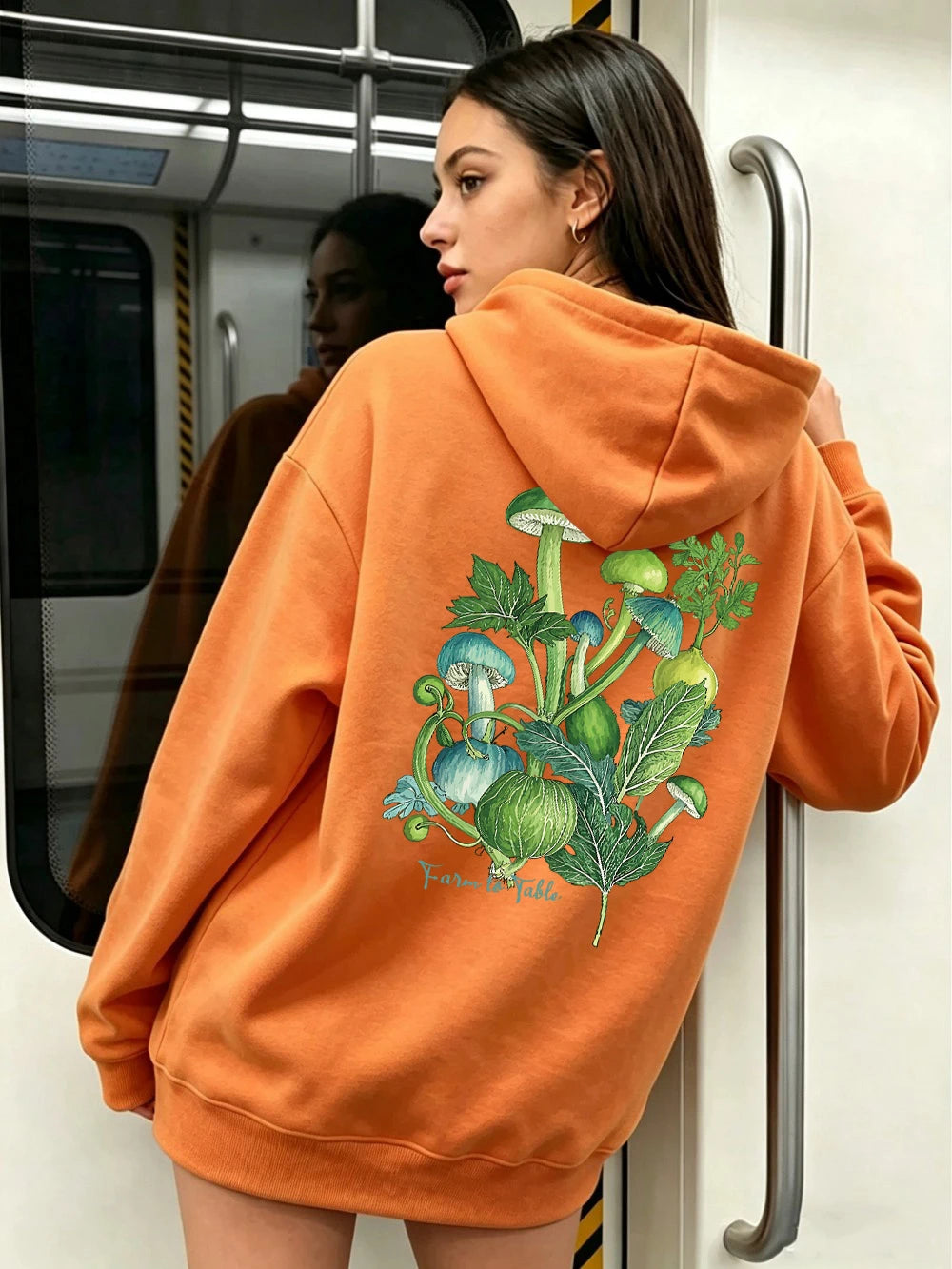 Sweat-shirts à capuche imprimés Farm To Table pour femmes