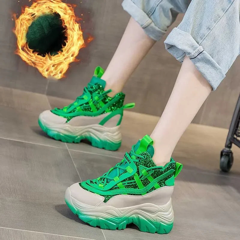 Baskets à semelle compensée Air Mesh pour femmes