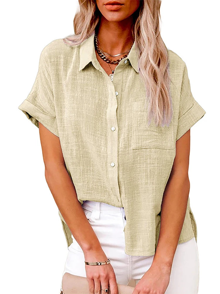 Chemise surdimensionnée en lin pour femmes