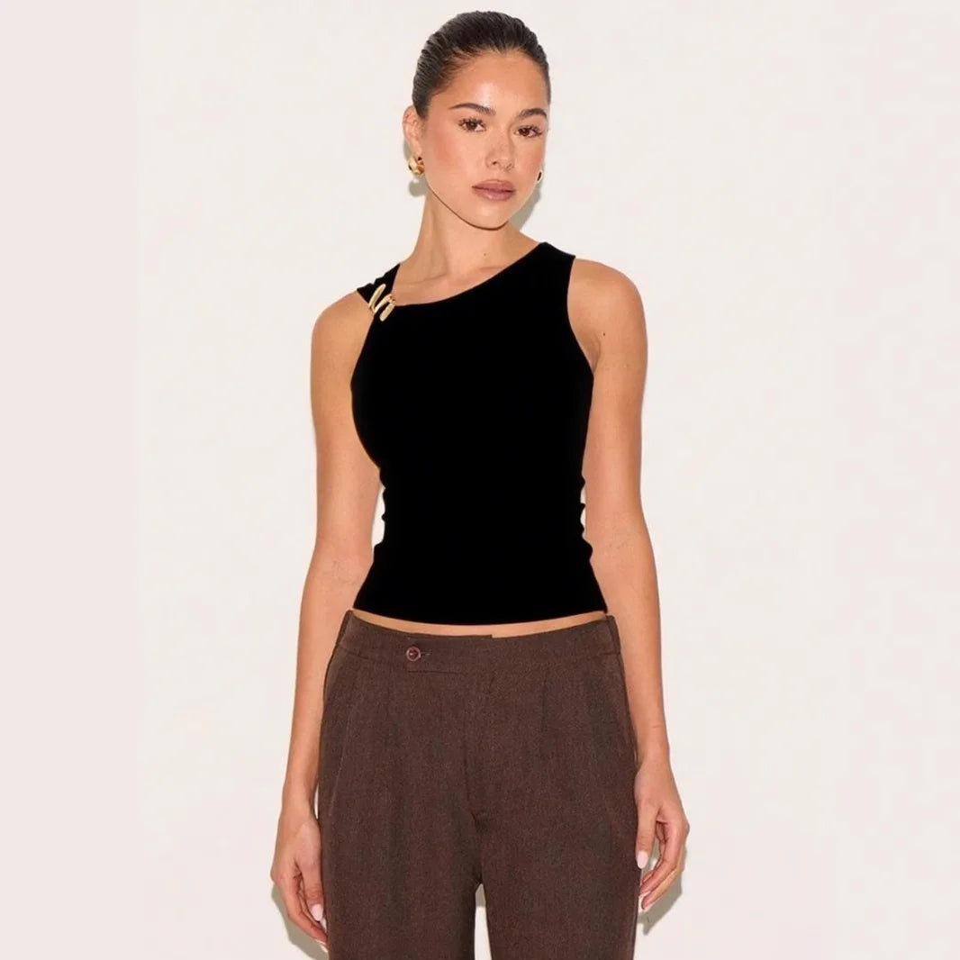 Haut asymétrique à une épaule pour femmes