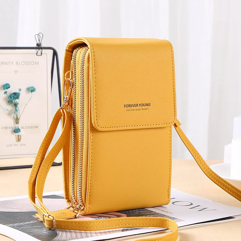 Sac à main pour téléphone portable à écran tactile en cuir souple pour femmes