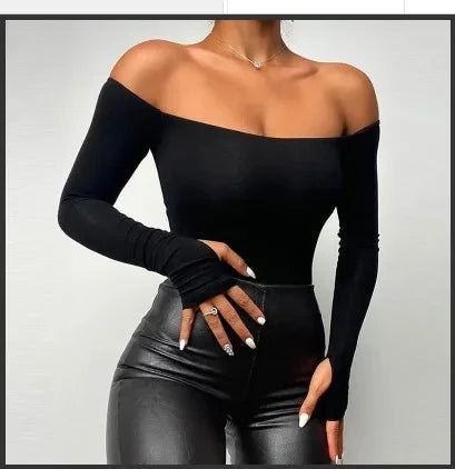 T-shirt à manches longues irrégulier en dentelle pour femmes