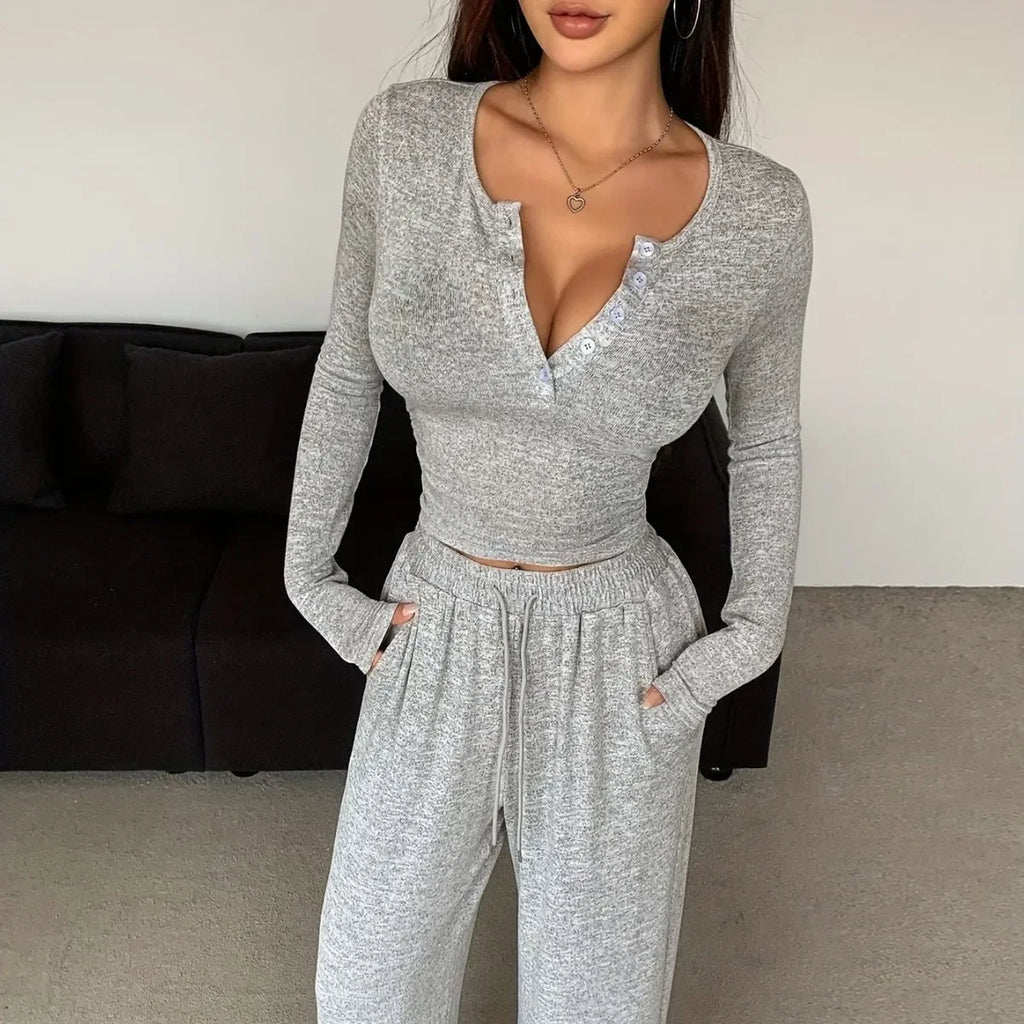Pyjama moulant à manches longues pour femmes